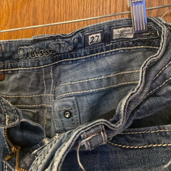 Miss me relaxed low rise bootcut jeans size 27 inseam 34 with rhinestone crosses - Picture 4 of 9